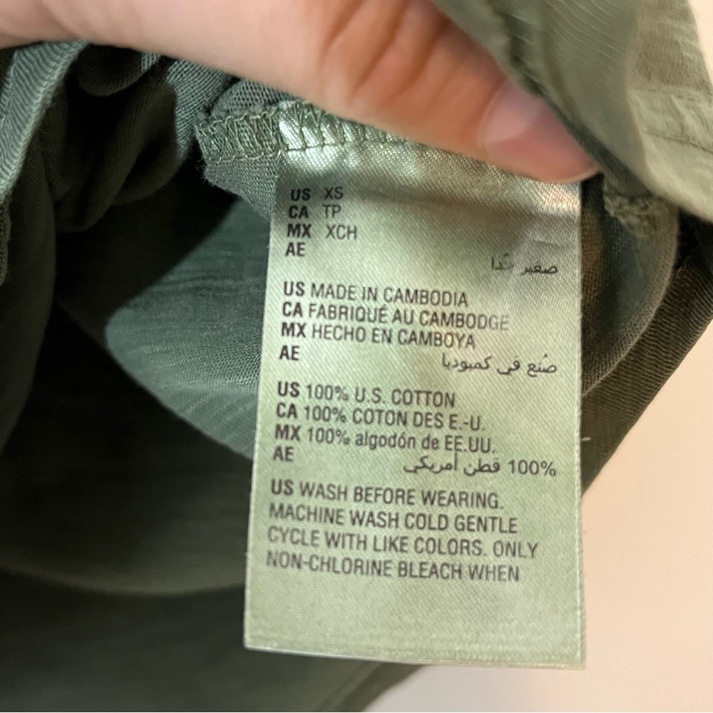Sun + Stone Men’s Curved Hem T-Shirt in Cavalry Green, size XS - Picture 5 of 9
